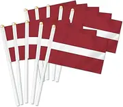 10 PCS Latvia Handheld Small Flag, Latvians Hand held Mini Decor Decoration Banner