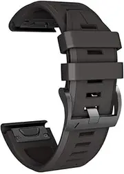 ANCOOL Compatible with Fenix 6/Fenix 7/Fenix 6 Pro/Fenix 7 Pro Bands Soft Silicone Easy Fit 22mm Watch Bands Replacement for Fenix 5/Fenix 5 Plus/Forerunner 935/945 Smartwatches (Black)