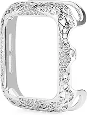 FMGMPMOCJ Diamond Watch Case Compatible With Apple Watch SE 6 5 4 40mm 44mm Watch Protector Cover Carved Design Compatible With IWatch Series 42mm 38mm watch case