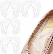 [BIRWUMI] 4 Pairs of Men's Insoles, Gel Arch Insoles, Orthopaedic Insoles, Silicone Foot Insoles, Arch Support Inserts, Plantar Fasciitis, Shoe Arch Support Gel, High Heel Insoles
