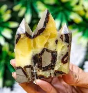 Large 100MM Yellow Septarian Stone Chakra Metaphysical Healing Multi Point Tower