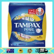 Tampax Pearl Compak Tampons Regular, Light, 18 Count