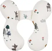 Upgraded Baby Head Support Pillow for Newborn Toddler, Soft Cotton Baby Travel Pillow for Car Seats and Strollers for Baby, Deer