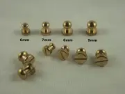 Round Head Solid Brass Chicago Screw Studs Nail Rivets DIY Leather Belt Wallet