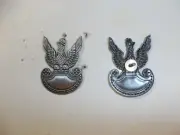 e2955 WW 2 Polish Army Metal Cap Badge Poland silver IR17E