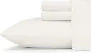 Eddie Bauer | Solid Collection| 4-Piece Jersey Knit Sheet Set - Breathable Bedding, Ultra-Soft and Stretchy for Comfort, Queen, White
