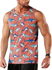 [Aturmio] Men's Quick Dry Workout Graphic Tank Top Gym Muscle Tee Fitness Bodybuilding Sleeveless T Shirt