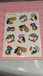 Vintage Trend Scratch N Sniff Stickers Penguin Licorice 1 Sheet T-147