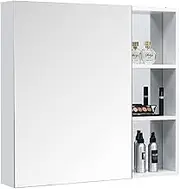 Mirror Cabinets Bathroom Waterproof Space Aluminum Wall Mounted Storage Cabinet with Mirror Bathroom Vanity Mirror with Shelf