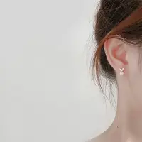 在飛比找樂天市場購物網優惠-珍珠耳釘女999純銀愛心天然鑲鉆新款潮耳環養耳洞防過敏耳飾