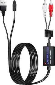 CAMWAY 192kHz Digital Analog to Audio Converter with RCA Male Cable 192kHz DAC Converter 1.75m SPDIF to RCA Digital to Analog Audio Converter Optical Toslink to RCA Audio Adapter