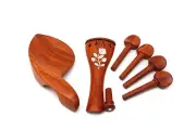 4/4 Violin Kit Shell Inlay Rosewood Full Size Violin Pegs Tailpiece Chin Rest