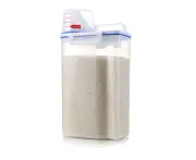 Rice Storage Barrel 2Kg Capacity Bpa Free Airtight Cereal Container With Measuring Cup Lid For Grain Flour Nuts