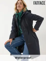 FatFace Juno Navy Waterproof Long Coat (B62560) | $358