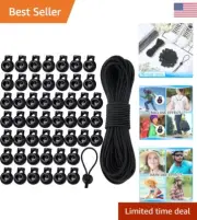 Spring Toggles Stoppers + 66 Ft Elastic Bungee Cord - Reliable & Convenient