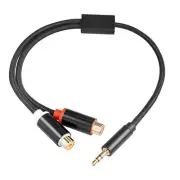 3.5mm Male to Dual RCA Female Cable 1/8 Inch to Double RCA Stereo Audio P9C0