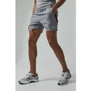 Mens Light Grey Man Active Mesh Textured Colour Block Short