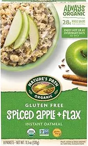 Nature's Path Organic Spiced Apple + Flax Instant Oatmeal, 11.3 oz (Pack of 1), Gluten Free, Non-GMO