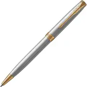 Parker Sonnet Trim Ballpoint Pen Medium Nib Gift Box Set (Stainless Steel Gold)