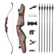 62 "Archery Recurve Bow 20-50lbs Hunting Bow Set Spine 500 30" Carbon Arrow