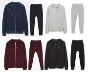 NEW MENS DROP CROTCH PIQUE TRACKSUIT HOODED ZIP TOP SWEATSHIRT JOGGERS BOTTOMS