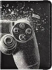 [Amooorous] Black Game Console Leather decorative passport holder for travel Travel Documents Organizer Protector Wallet Passport Holder Waterproof, Black game console, 1 size, Black Game Console, 1 size