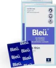 Bleu Natural Latex Paraben-Free Non-Toxic Ultra-thin Condom (Set of 2, 16 Sheet