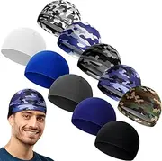 [Tarpop] 10 Pcs Men Skull Caps Cooling Welding Hard Helmet Liner Cycling Skull Caps Wicking Beanie Do Rag Head Wrap for Men