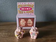 1994 Mini Clay Art Pigs with Instruments Salt & Pepper Shakers #2210 NEW Boxed