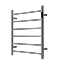 Brushed Gunmetal Heated Towel Rail rack round AU 650*620mm wide 6 bar Led Timer
