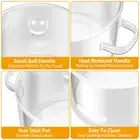 Glass Saucepan with Cover 1.5L/50oz Glass Cooking Pot with Handle PaJGP