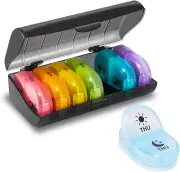 Weekly Pill Organiser 2 Times a Day, 7 Day Pill Organiser for Am Pm, Large Pill