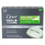 (14 Bars) Dove Men+Care Body and Face Bar Soap, Extra Fresh 3.75 Oz.