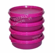 4 Tupperware Bowls Little Wonders 6 oz. Snack Cups Radish Purple Set ❤️