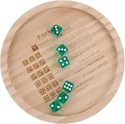 Toyvian 1 Set Family Gathering Wooden Dice Tray with Dices Farkle Dice Game Accessory Chic Design for Game and Easy to Use for Household Entertainment