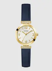 GUESS Blue Gold Array Crystal Watch