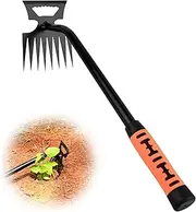 BokingOne Weed Removal Tool, Portable Artifact Weeder Tool，2025 New Manganese Steel Weed Puller Tool with Rubber Handle for Yard Maintenance, and Farm Planting Weeding Tool(8 Tines)