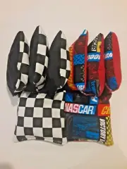 8 Cornhole Bags Set Corn Hole Toss Nascar and Checkered Flags