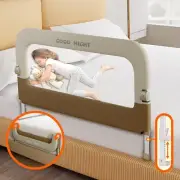 Deeteck Bed Guard Rail for Toddlers - 32" Adjustable Heights & Folding up Por...