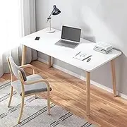 Home Office Computer Desk Wood Desk T26 (White C, 80X40X73CM)