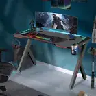 Professional Ergonomic LED Light Gaming Desk Computer Table Station Racing Style