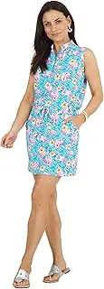 [IBKUL] Athleisure Wear Sun Protective UPF50+ Icefil Cooling Penny Print Sleeveless Drawstring Dress – 63494