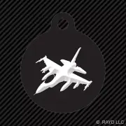 F-16 Fighting Falcon Keychain Round with Tab engraved many colors Fighter F16
