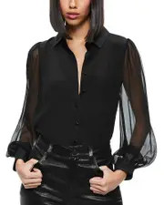 Alice and Olivia Roanne Blouson Sleeve Blouse