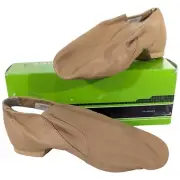 Tan Bloch Dance Shoes Womens 7 Medium Wide Elasta Split Booties Leather