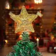 Gold Star Christmas Tree Topper – Treetop Sparkle – 20 LED Lights