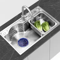 在飛比找蝦皮商城精選優惠-廚房水槽 洗碗池 SUS304不銹鋼大空間加厚廚房洗菜盆洗碗