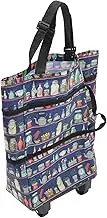 Foldable Shopping Trolley with Wheels, Lightweight Collapsible Tote Bag for Groceries, Portable Supermarket Cart, Large Capacity - Ideal for Beach and Shopping