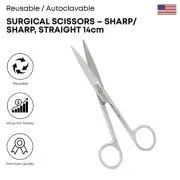 Surgical Scissors Sharp/Sharp Straight 14cm Stainless Steel Surgical Instruments