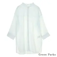 在飛比找蝦皮商城優惠-Green Parks 條紋圓領開叉襯衫上衣(6A16L0A